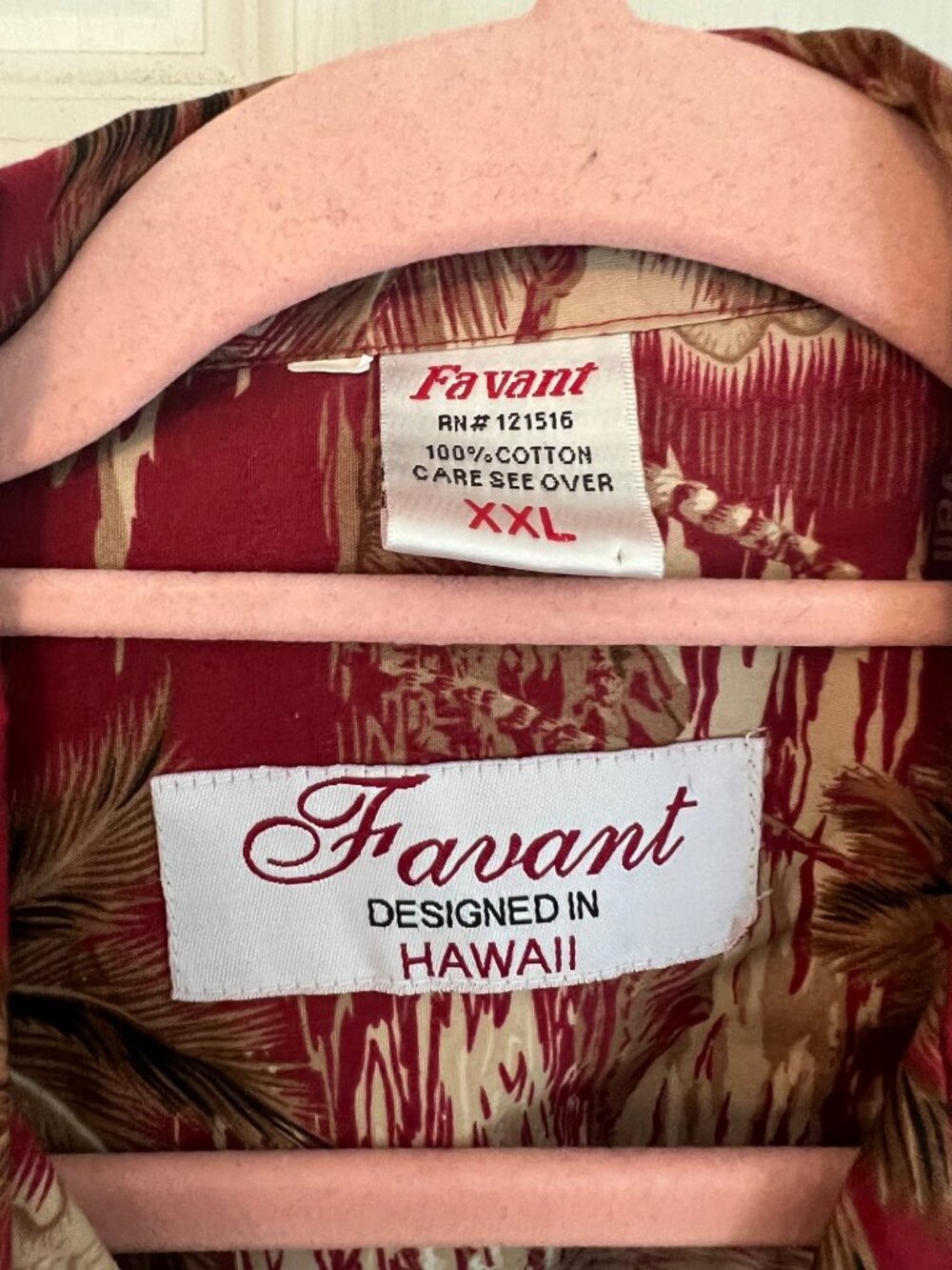 Favant  Hawaiian Short Sleeve Shirt Button Down Tropical Palm Trees Island XXL - Picture 4 of 7